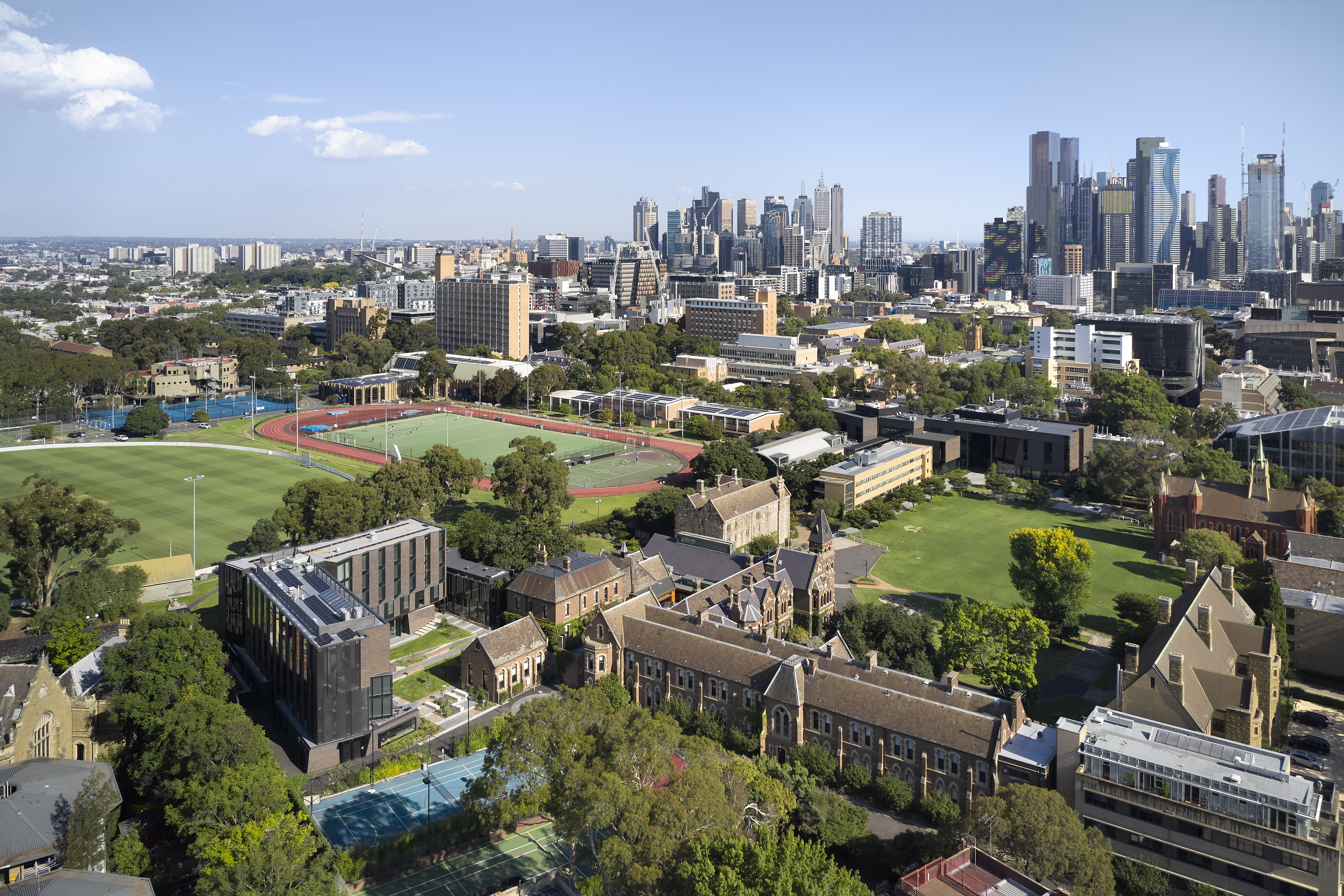 Overhead view of the Trinity College campus