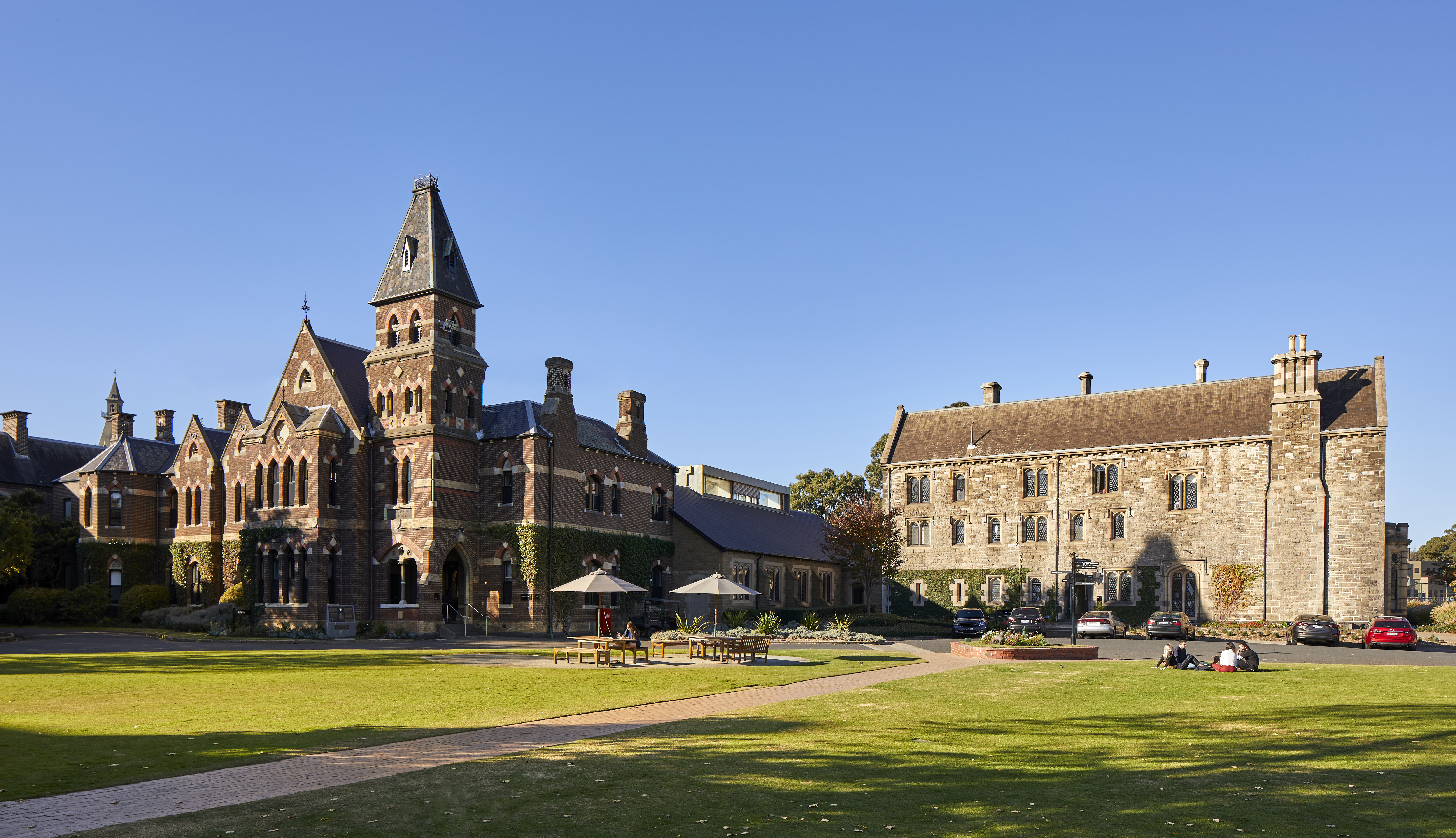 Trinity College grounds on a beautiful sunny day